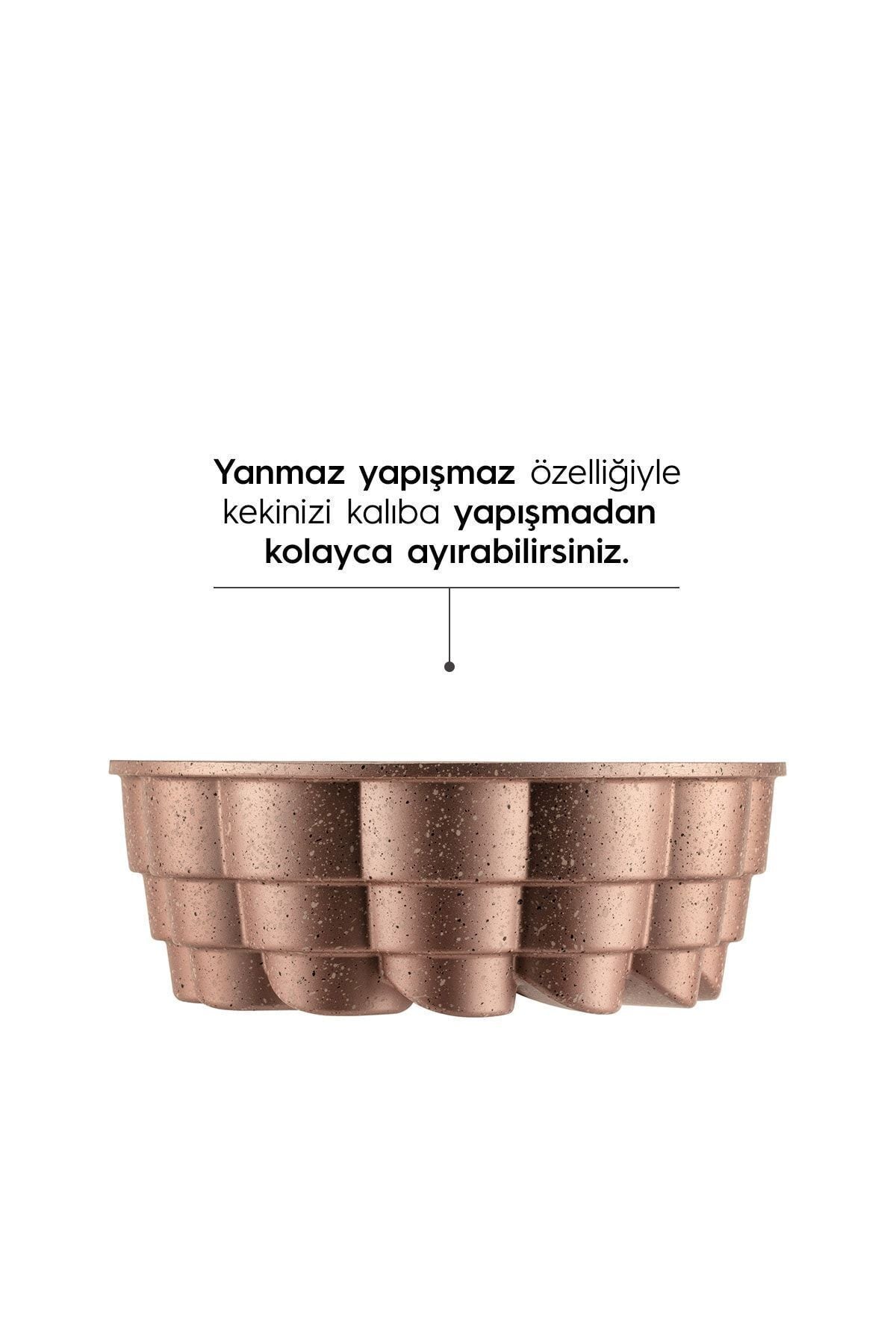 Manolya Rose Gold Döküm Kek Kalıbı 25 Cm