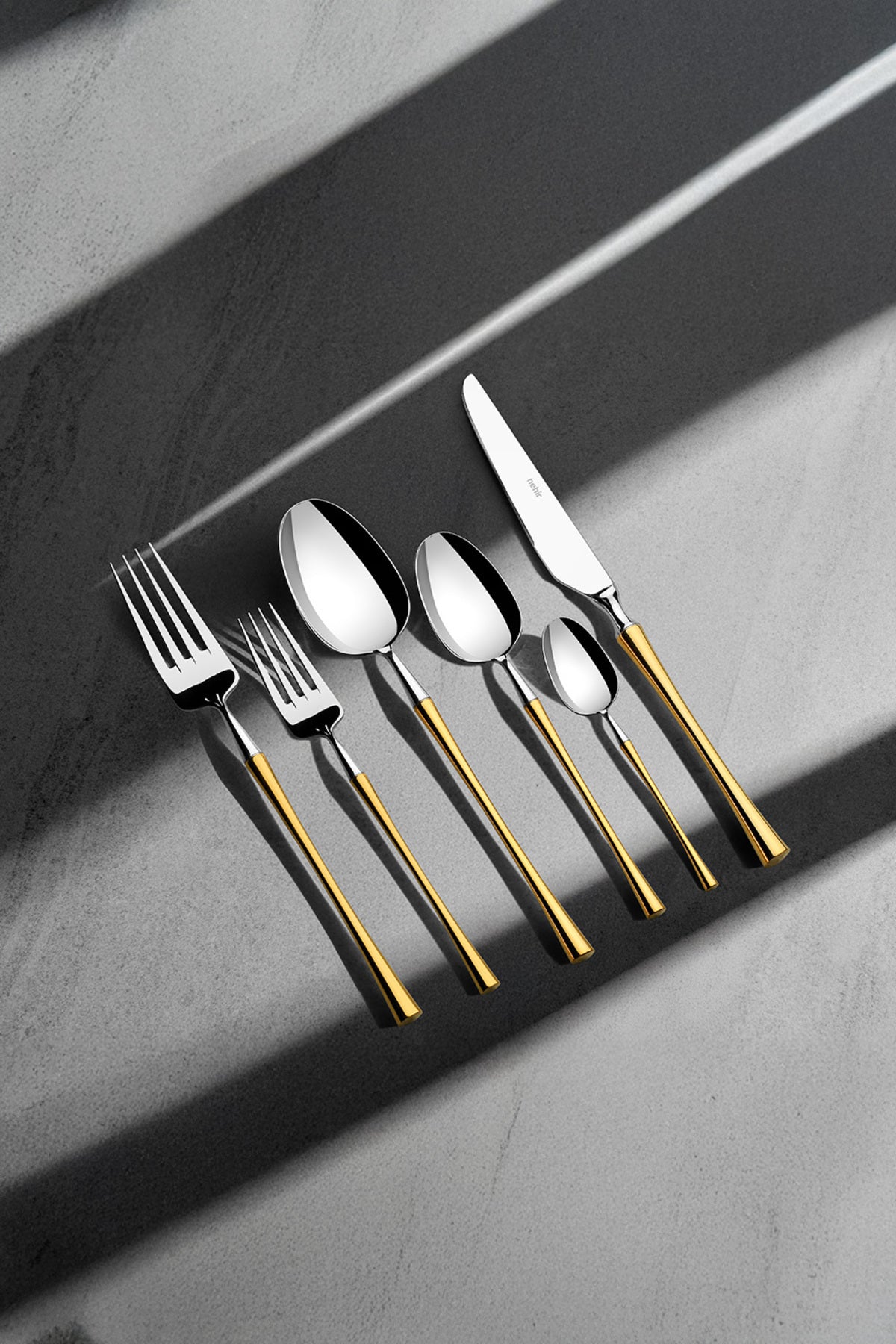 Marbella Gold Plain 36 Piece Boxed Cutlery Set for 6 People