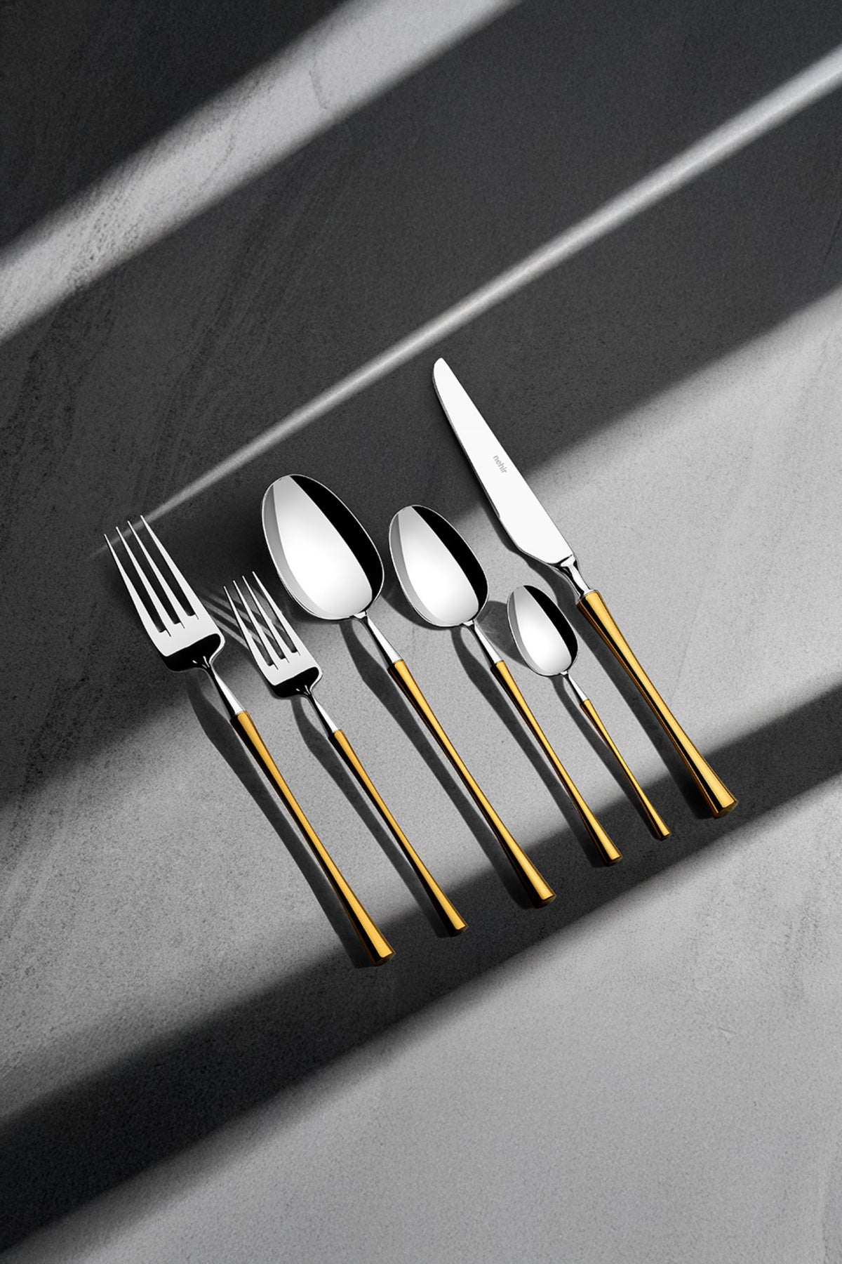Marbella Gold Satin 12 Person 72 Piece Boxed Cutlery Set