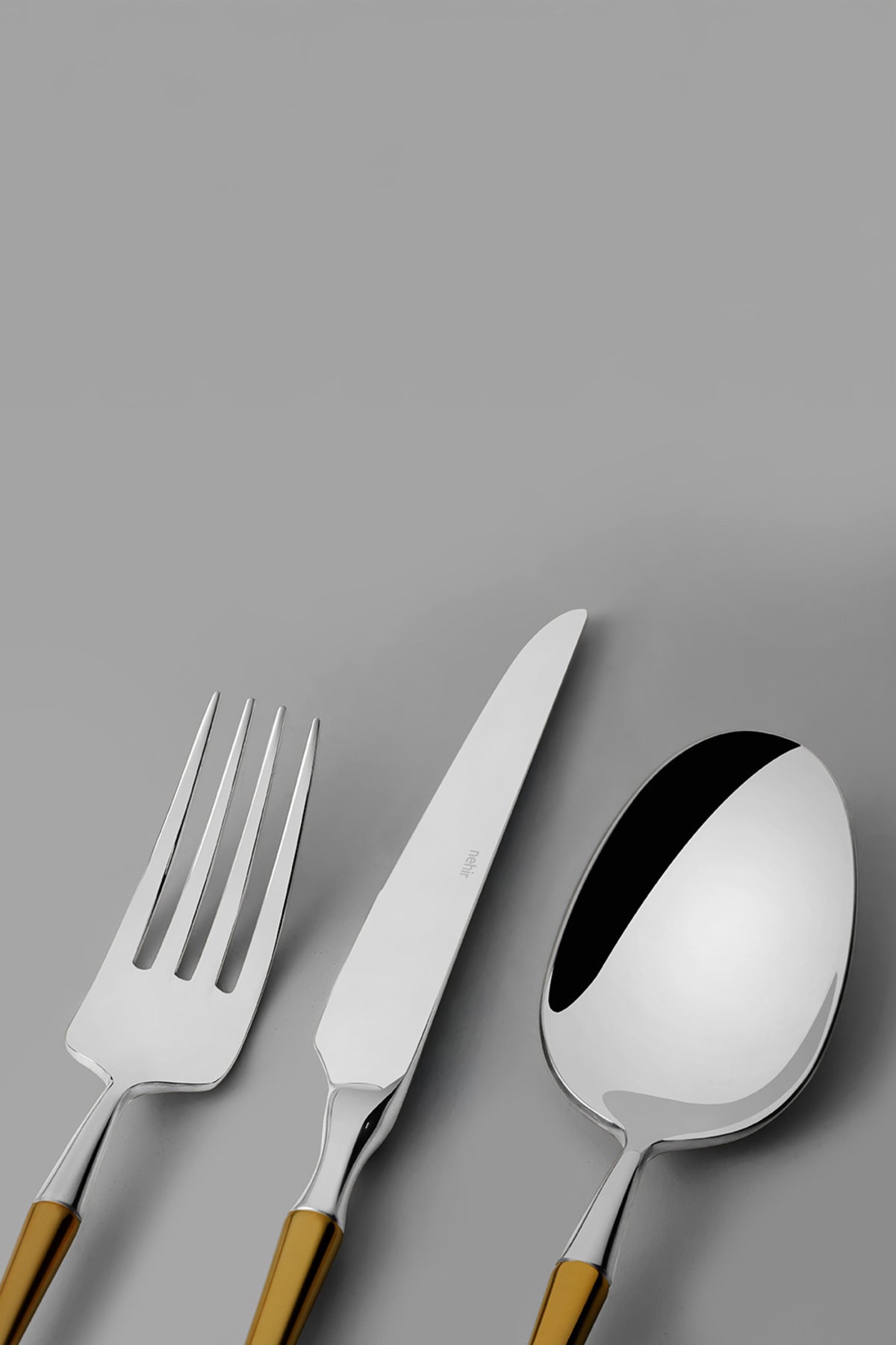 Marbella Gold Satin 84 Piece Leather Cutlery Set for 12 People