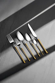 Marbella Altın Saten 6 Kişilik 36 Parça Kutulu Çatal Kaşık Bıçak Takımı