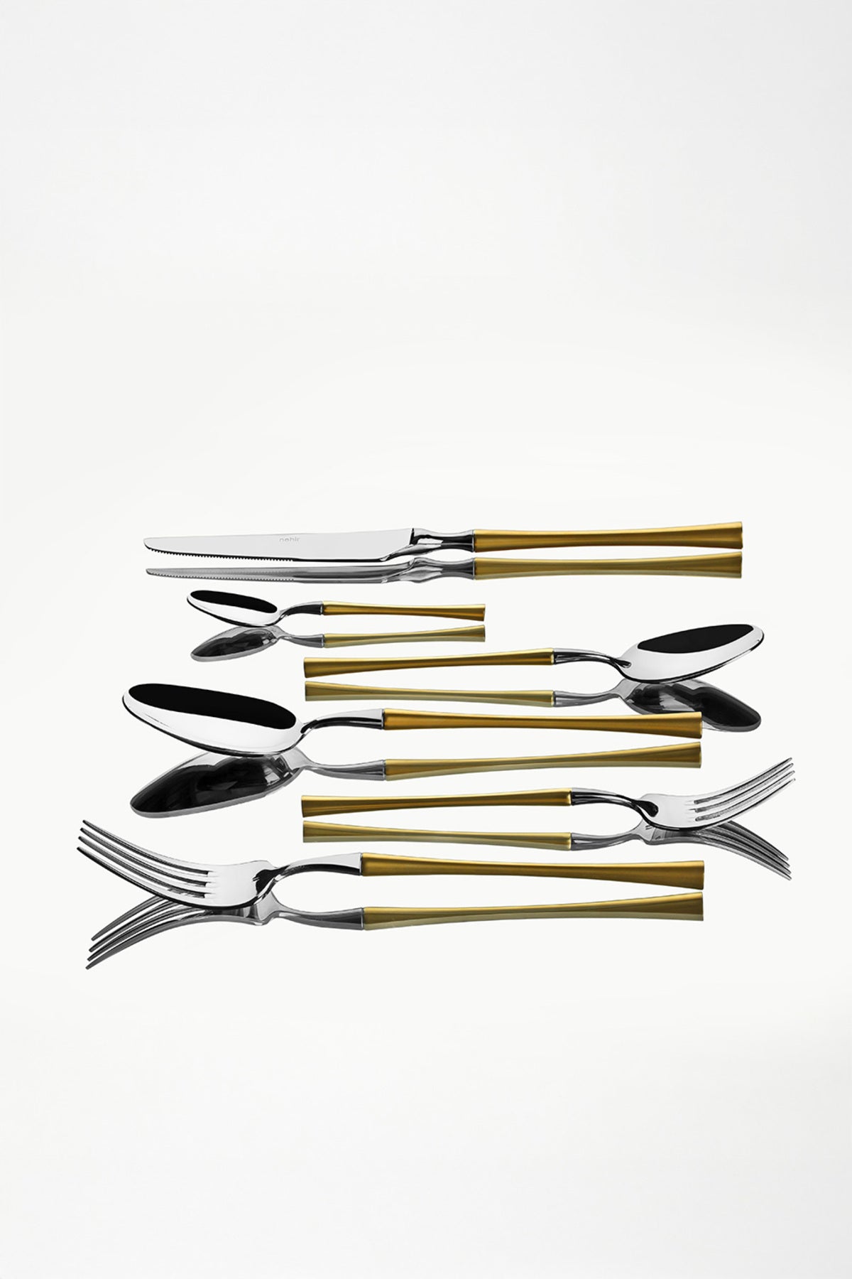 Marbella Altın Saten 6 Kişilik 36 Parça Kutulu Çatal Kaşık Bıçak Takımı