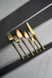 Marbella Full Gold 12 Person 72 Piece Boxed Cutlery Set