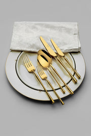 Marbella Full Gold 12 Person 84 Piece Boxed Cutlery Set