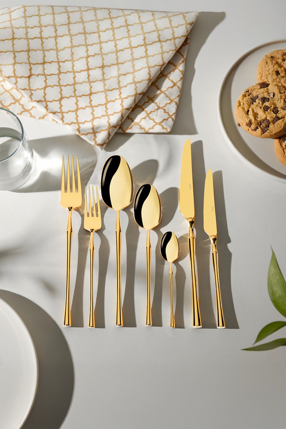 Marbella Full Gold 12 Person 84 Piece Boxed Cutlery Set