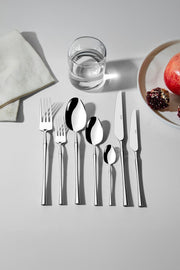 Marbella Plain 12 Person 84 Piece Cutlery Set with Leather Box