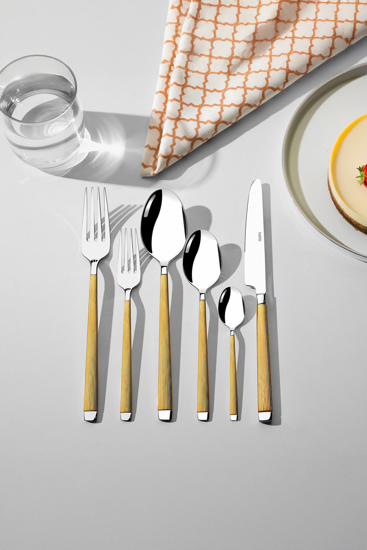 Maria Gold Satin 72 Piece Boxed Cutlery Set for 12 People