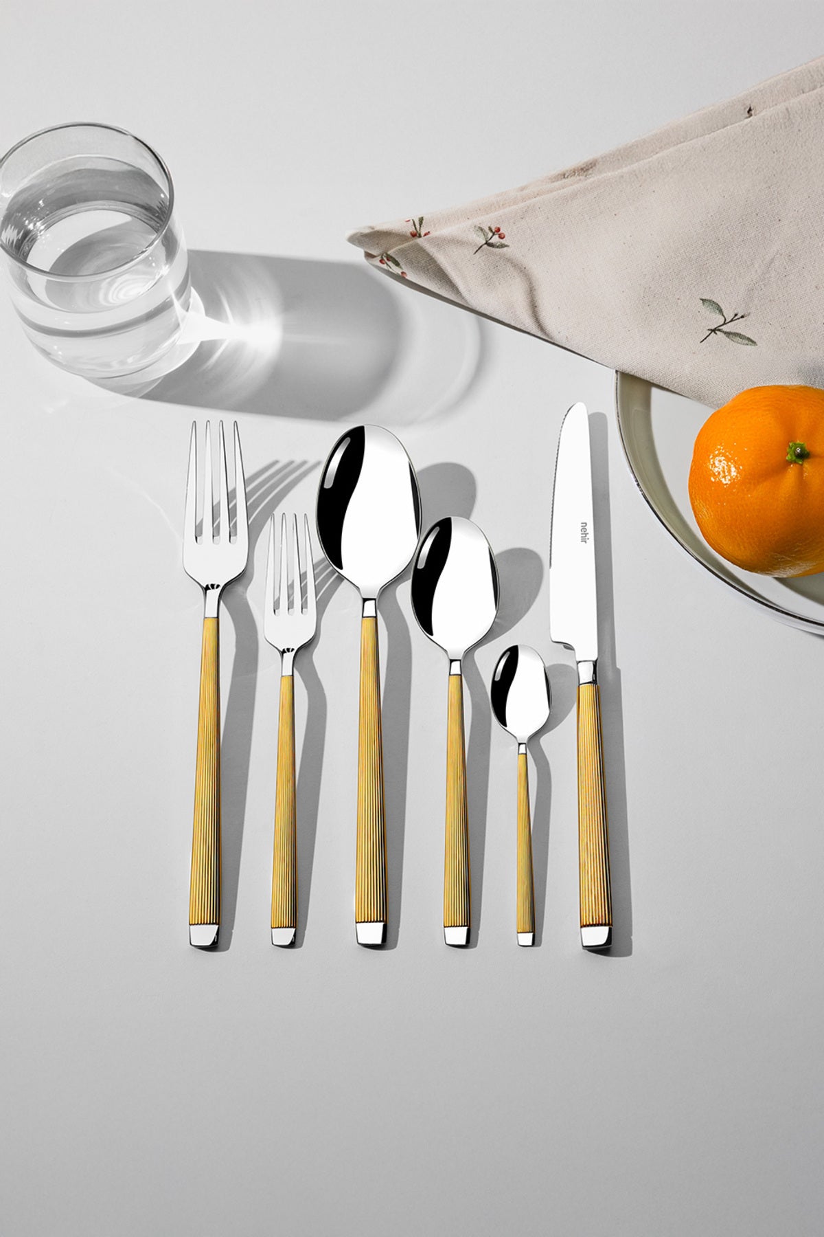 Maria Gold Satin 36 Piece Boxed Cutlery Set for 6 People