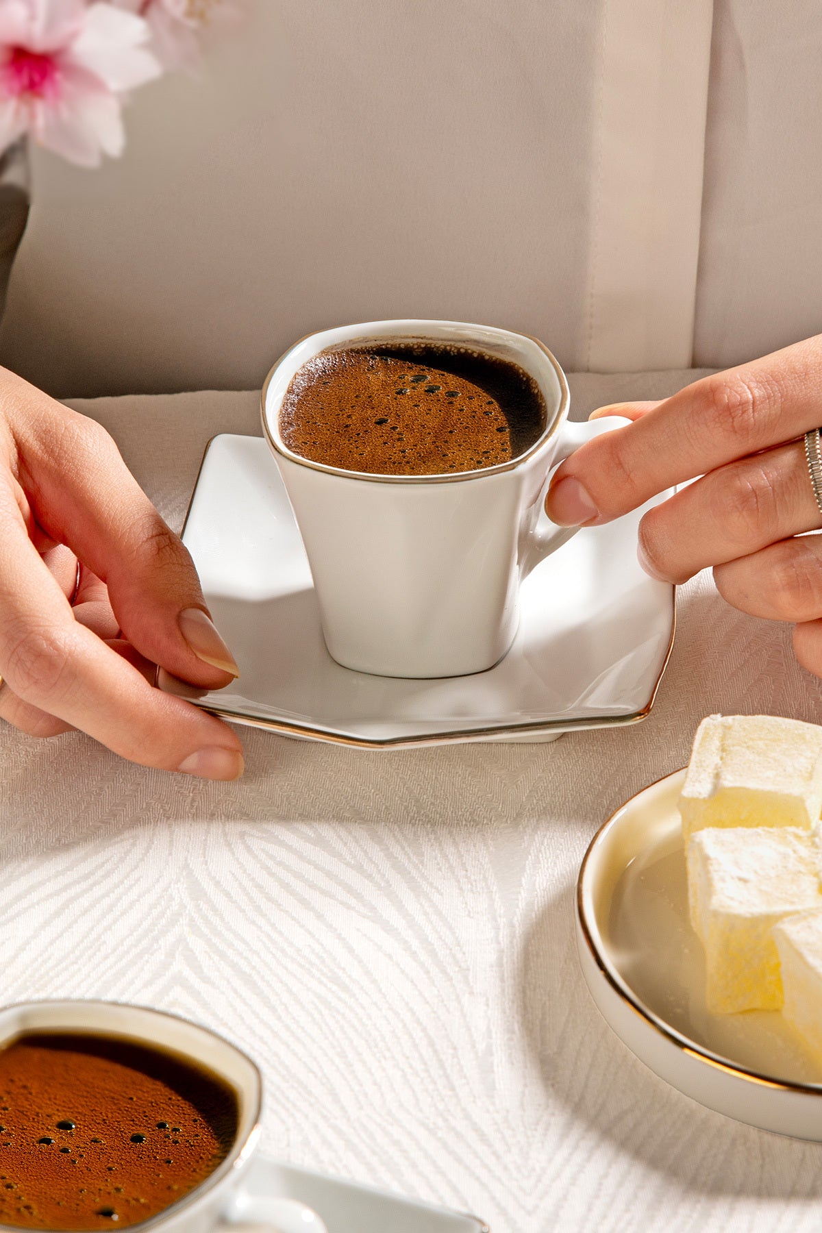 Violet 12-Piece Porcelain Coffee Cup Set