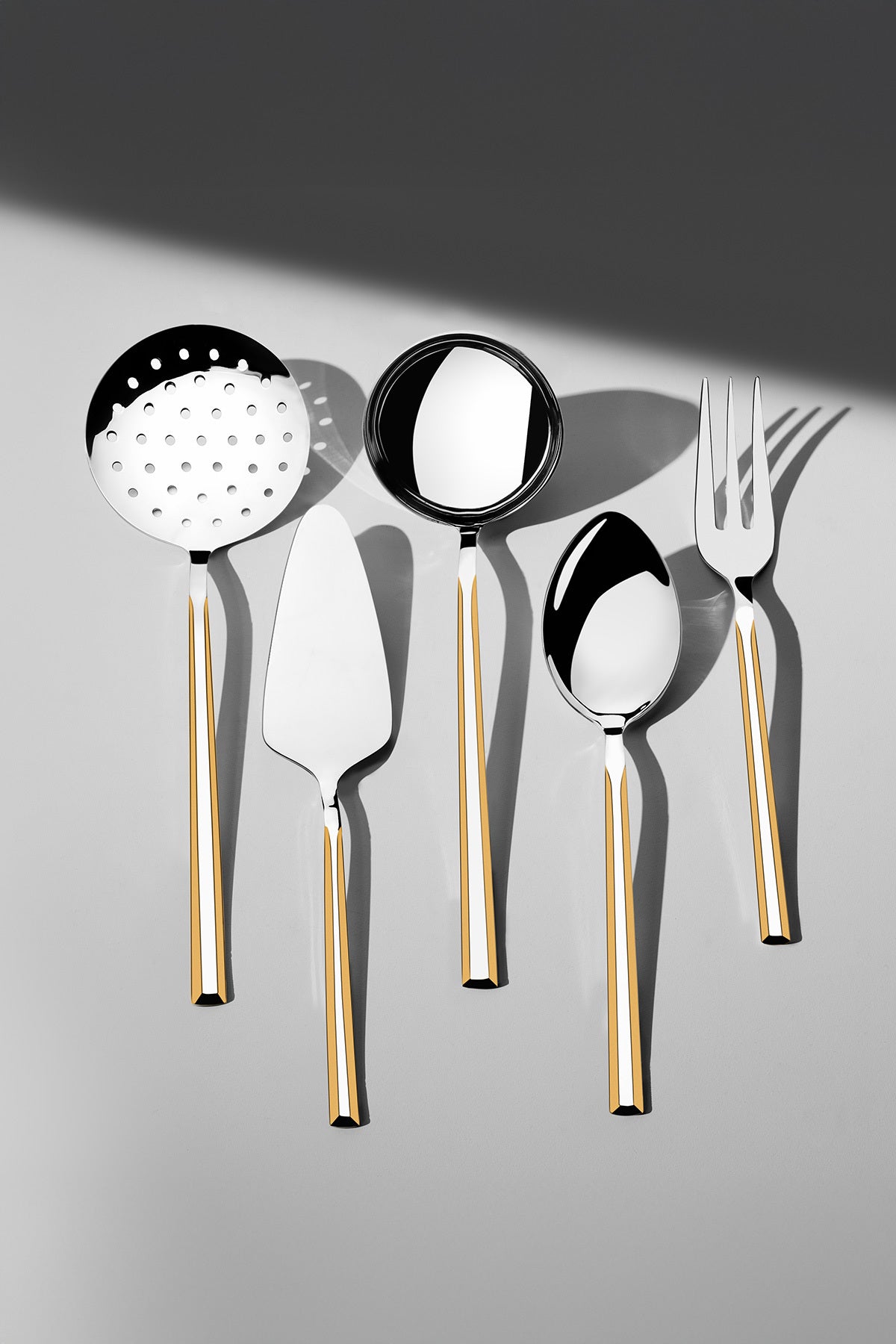 Milano Gold Satin 12 Person 89 Piece Cutlery Set with Leather Box