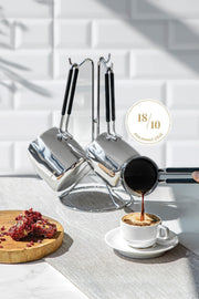 Modern 4 Piece Stainless Steel Coffee Pot Set with Stand