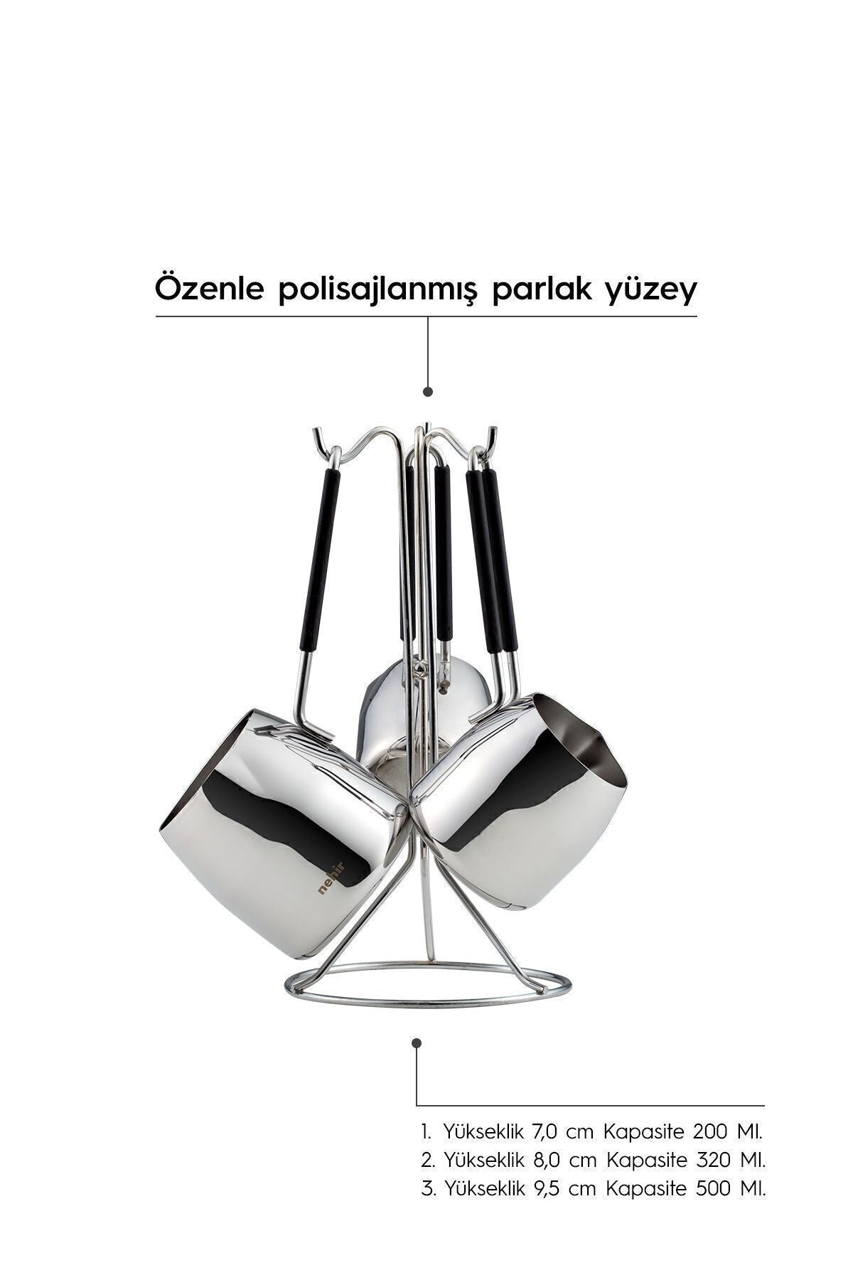 Modern 4 Piece Stainless Steel Coffee Pot Set with Stand