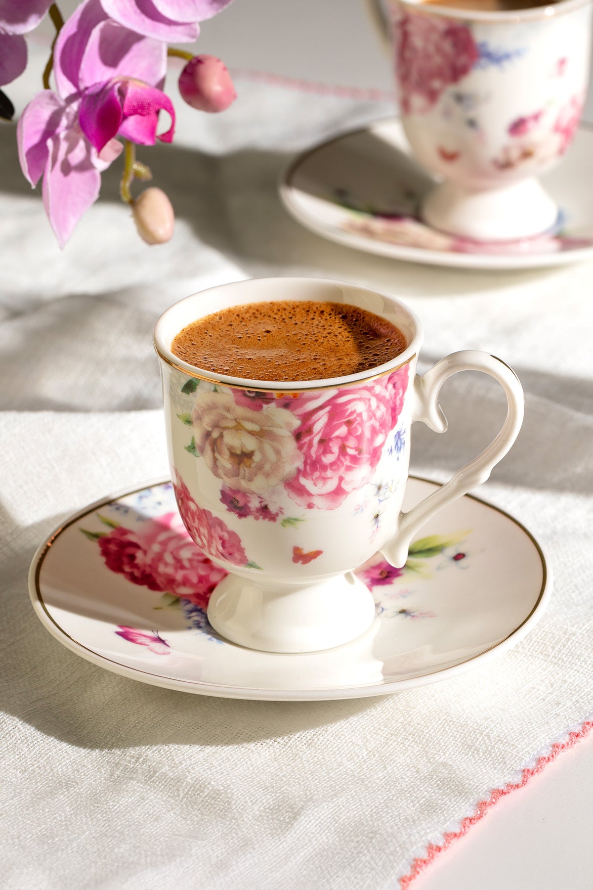 Öykü 12-Piece Porcelain Coffee Cup Set for 6 People