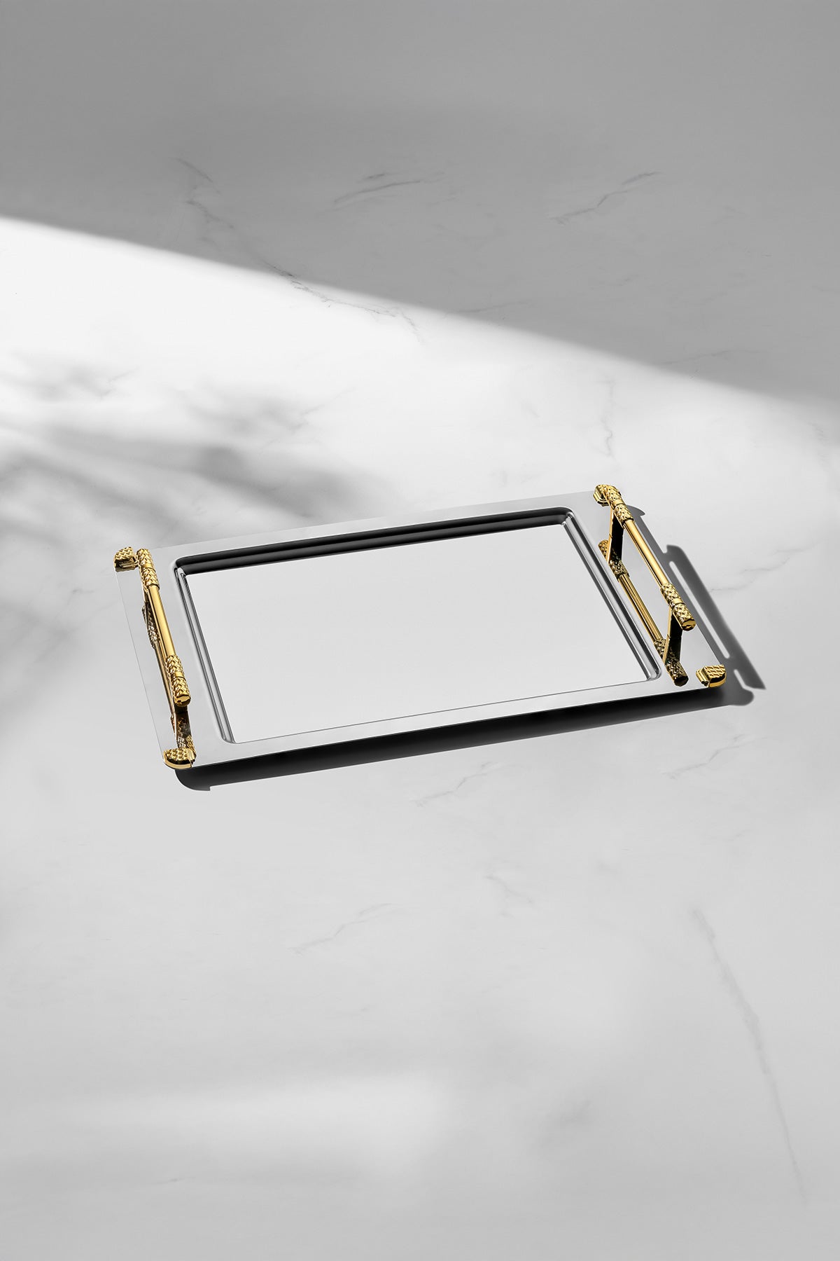 Paris Gold Satin Steel Coffee Tray