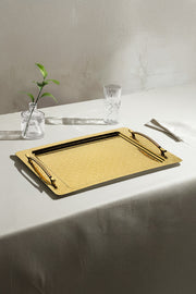 Rana Full Gold Decorated Steel Coffee Tray