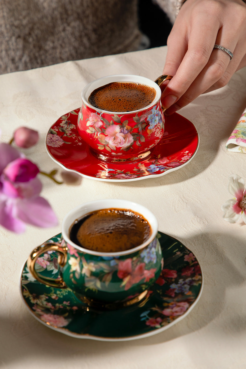 Rossella 6 Kişilik 12 Parça Porselen Kahve Fincan Takımı