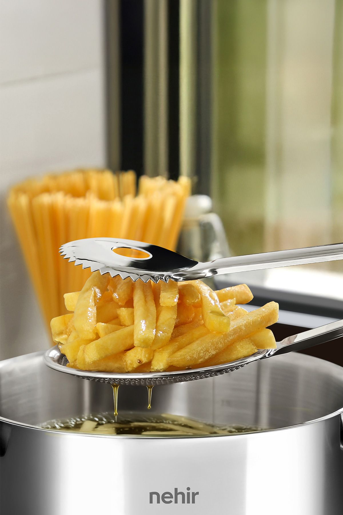 Plain Strainer Frying Tongs