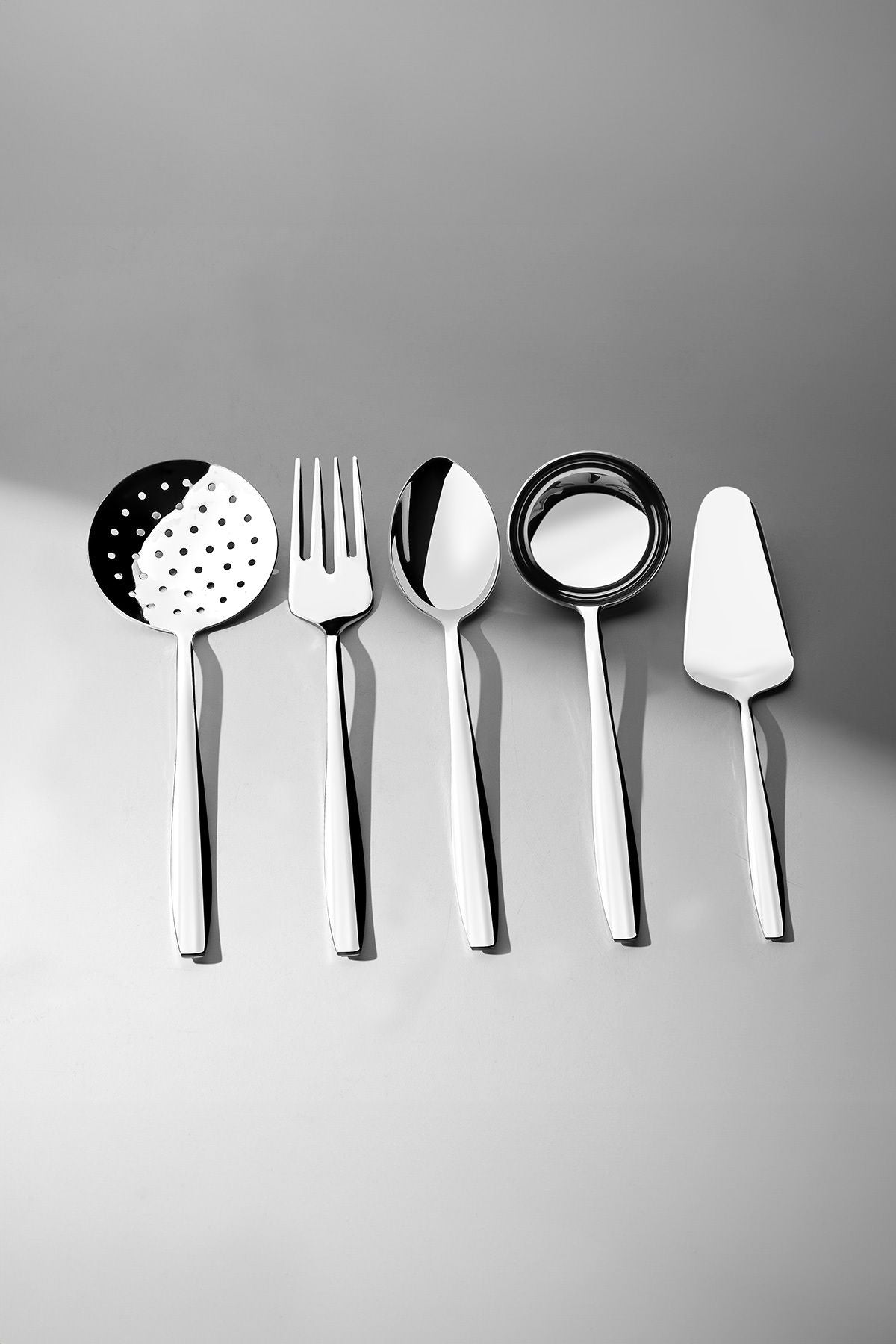 Sahra Simple 5 Piece Stainless Steel Serving Set