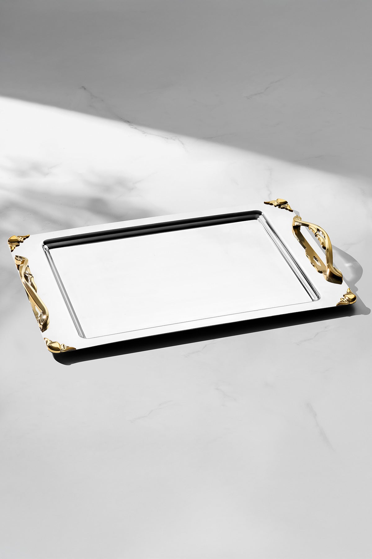 Sare Gold Satin Steel Tray Set of 2