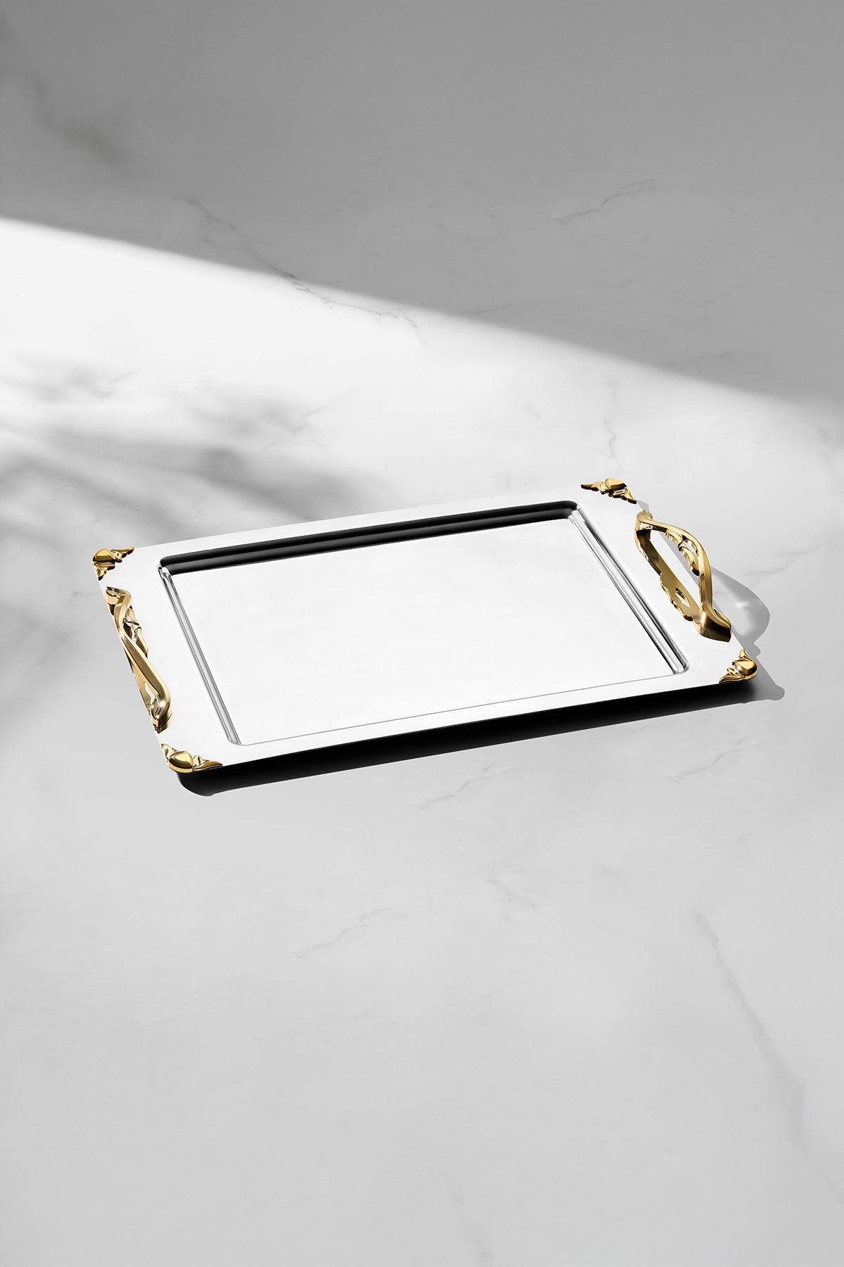 Sare Gold Satin Steel Tea Tray