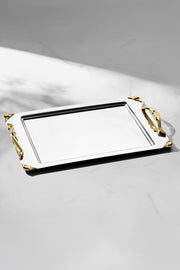 Sare Gold Satin Steel Tea Tray