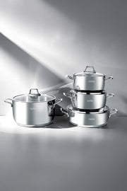 Silver Classic 8 Piece Stainless Steel Cookware Set