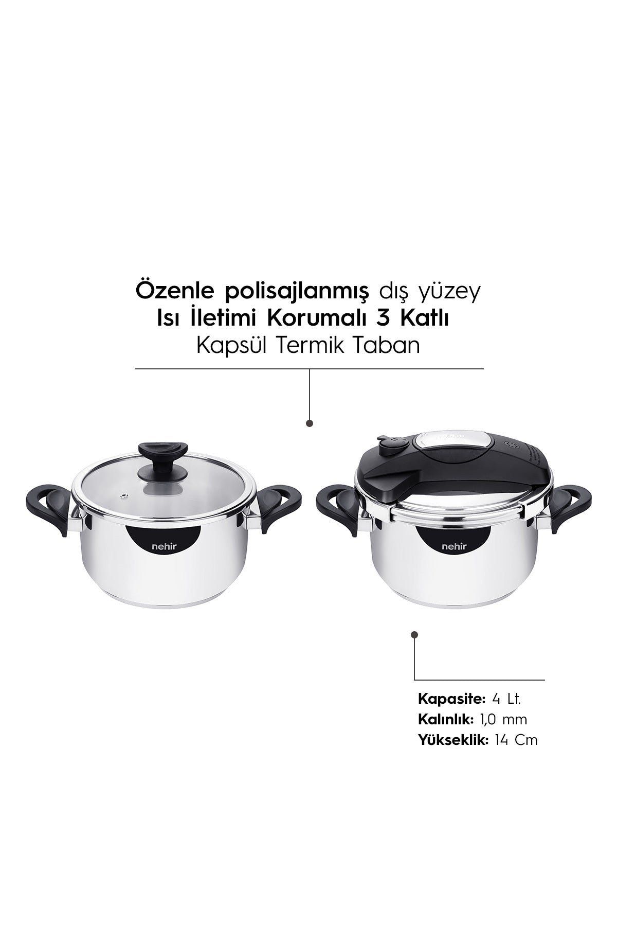 Silver Matik Stainless Steel 4 Piece Pressure Cooker Set