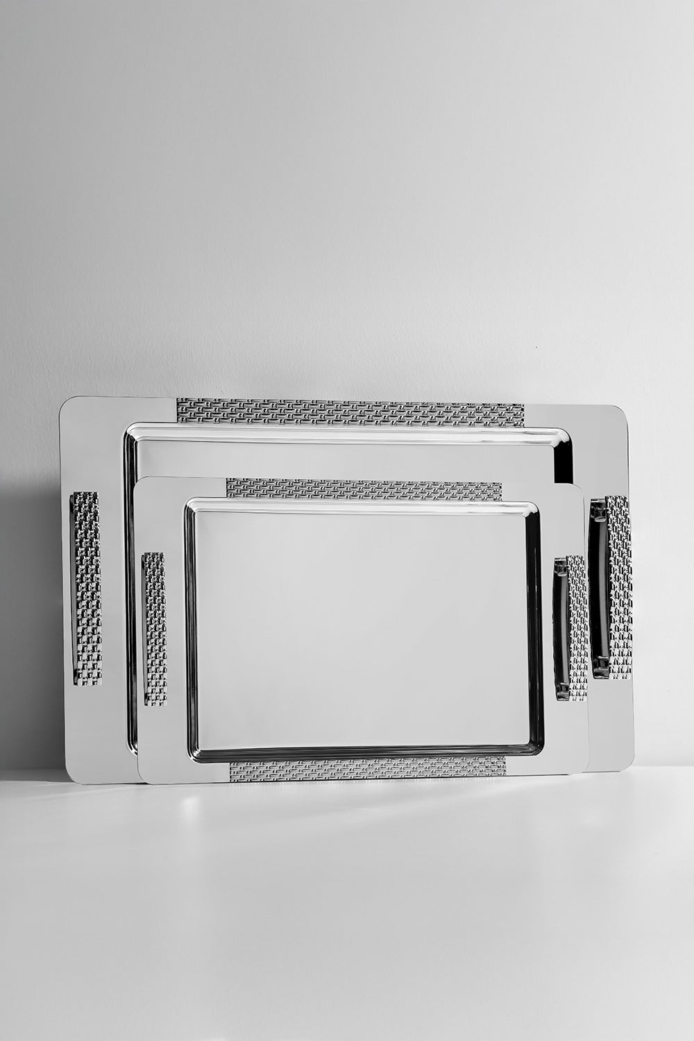 Sırma 2'li Sade Çelik Tepsi Seti