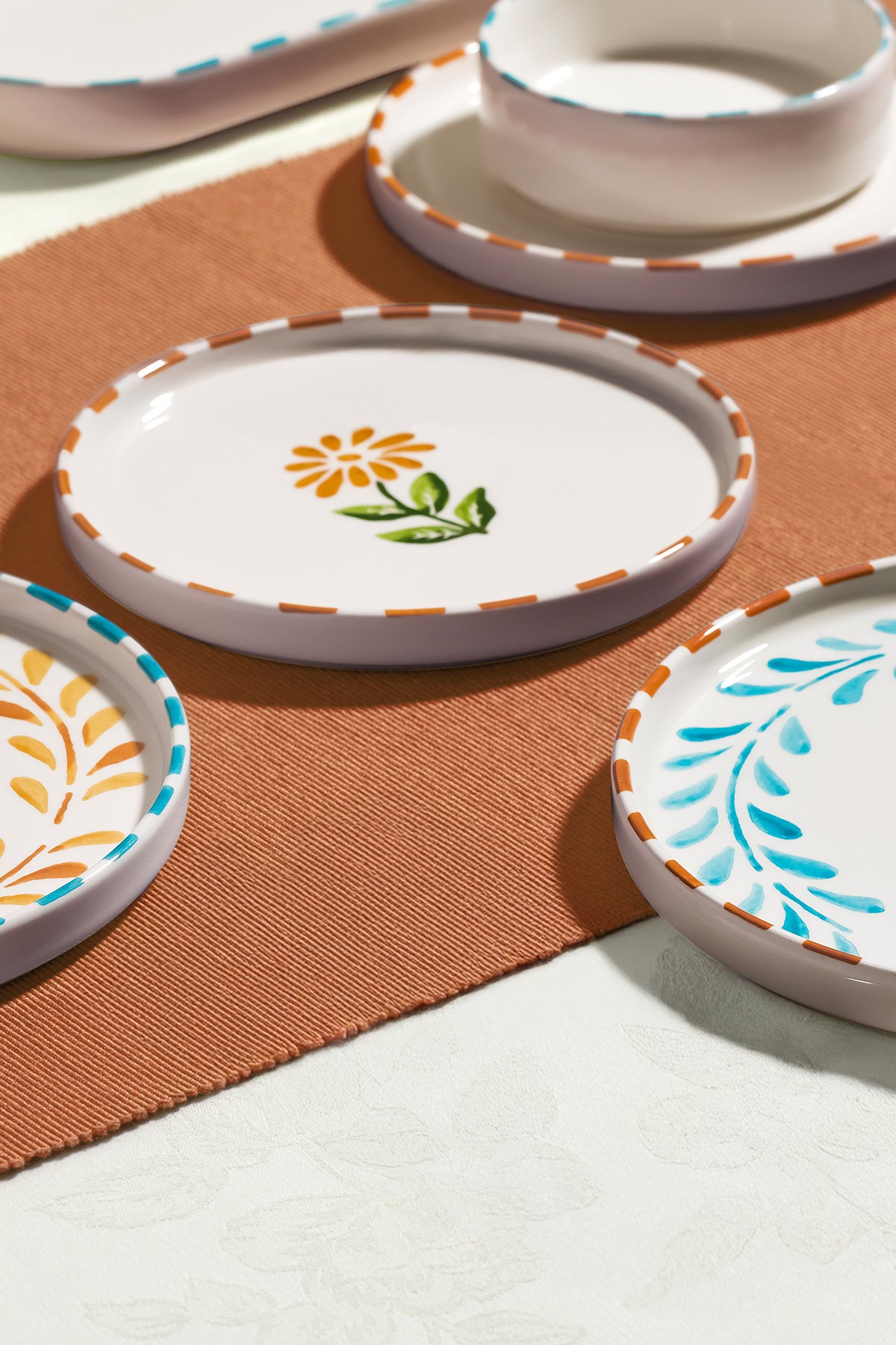 Summer Flowers 13 Piece Ceramic Breakfast Set for 6 People