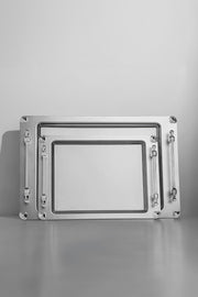 Verona Satin Steel Tray Set of 2