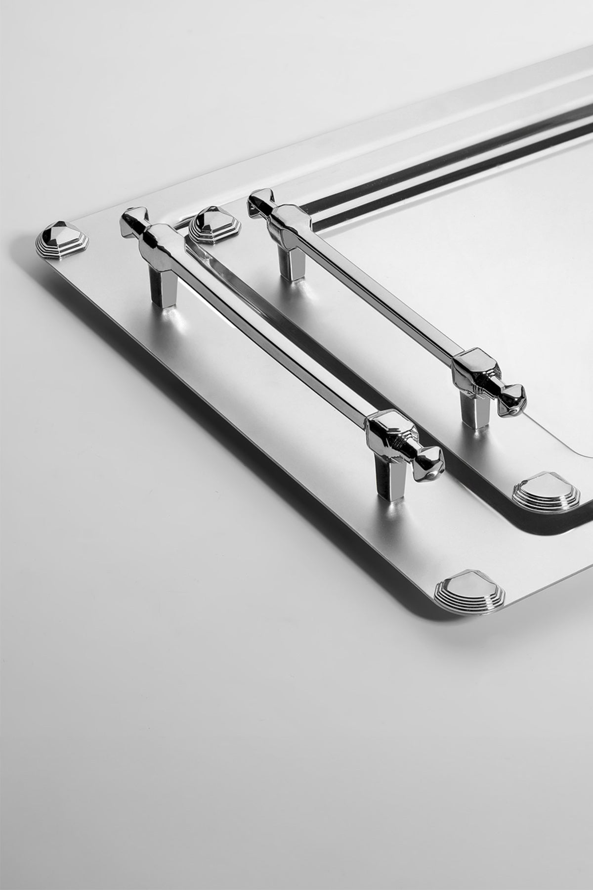 Verona Satin Steel Tray Set of 2