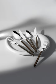 Viola Ahşap 6 Kişilik Desenli 36 Parça Kutulu Çatal Kaşık Bıçak Takımı