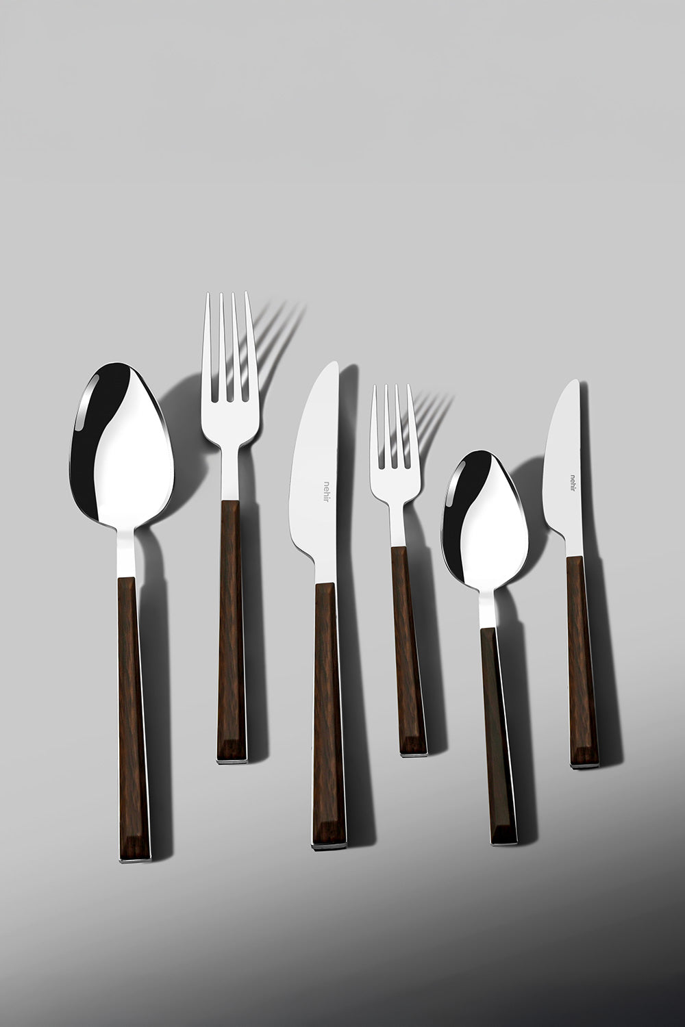 Viola Wooden 6-Person Patterned 36-Piece Boxed Cutlery Set