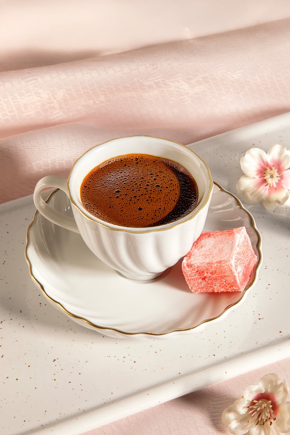 Yasemin Beyaz 12 Parça Porselen Kahve Fincan Takımı