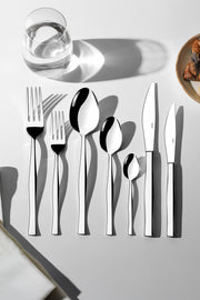 Elegant Simple 12 Person 89 Piece Cutlery Set with Leather Box