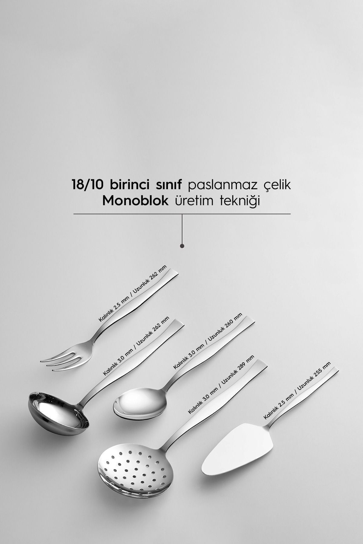 Elegant Simple 5 Piece Stainless Steel Serving Set
