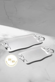 Chain 2-Piece Satin Steel Tray Set