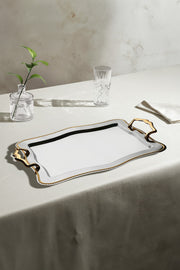Chain Gold Plain Steel Tea Tray