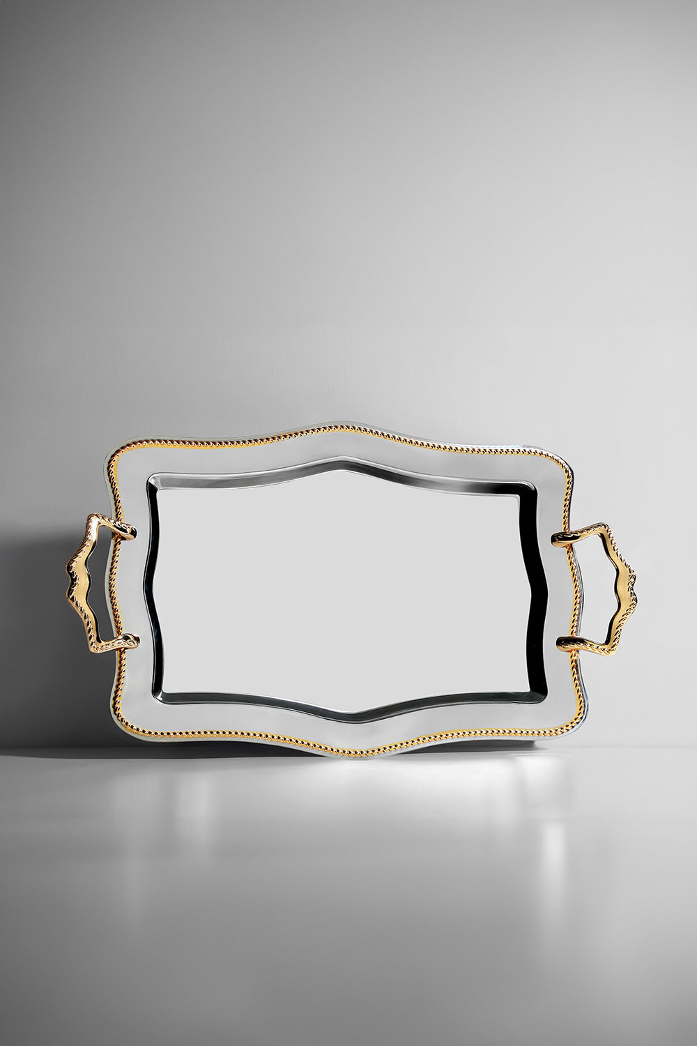 Chain Gold Plain Steel Tea Tray