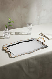 Chain Gold Satin Steel Tea Tray