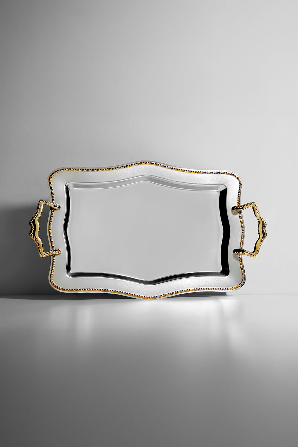Chain Gold Satin Steel Tea Tray
