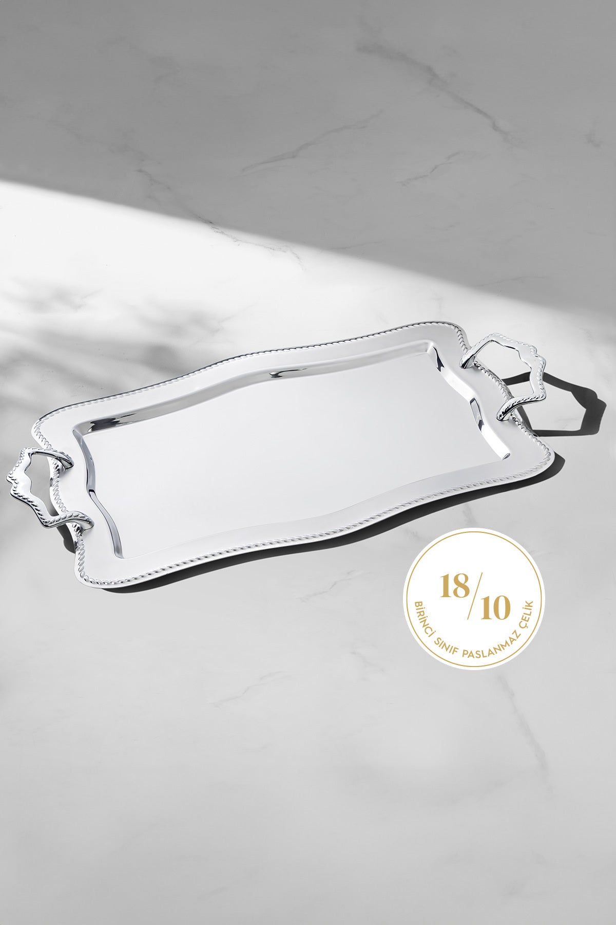 Zincir Saten Çelik Çay Tepsi